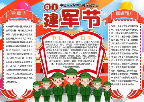 八一建军节手抄报小报