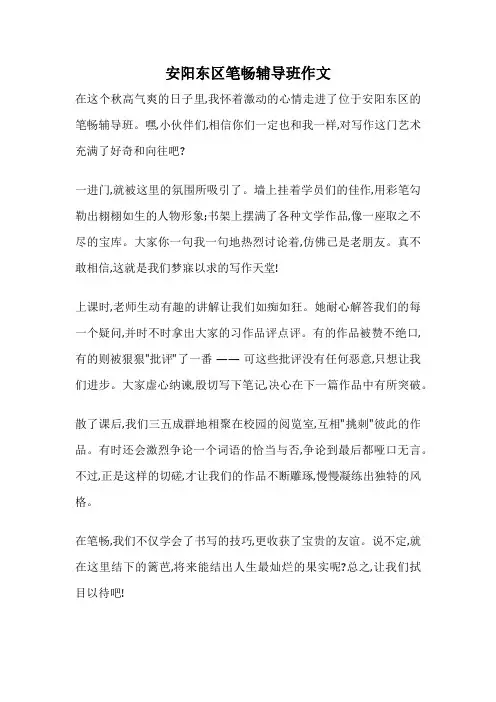 安阳东区笔畅辅导班作文