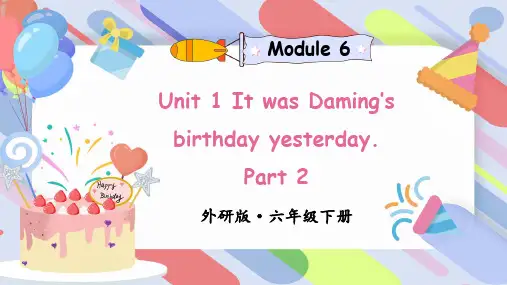 (新)外研版六下 Module 6 Unit 1-2词汇课件