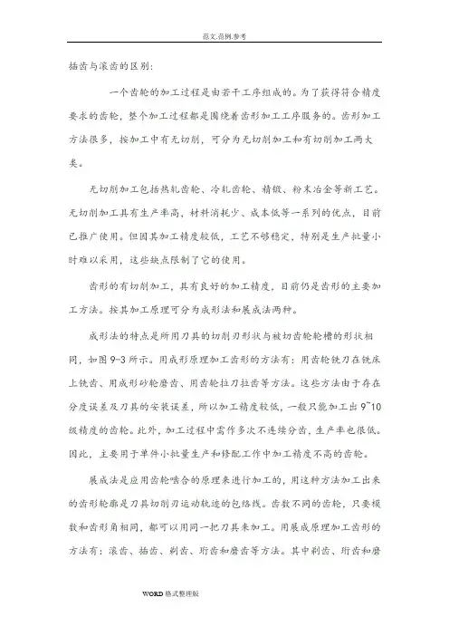 插齿和滚齿的区别