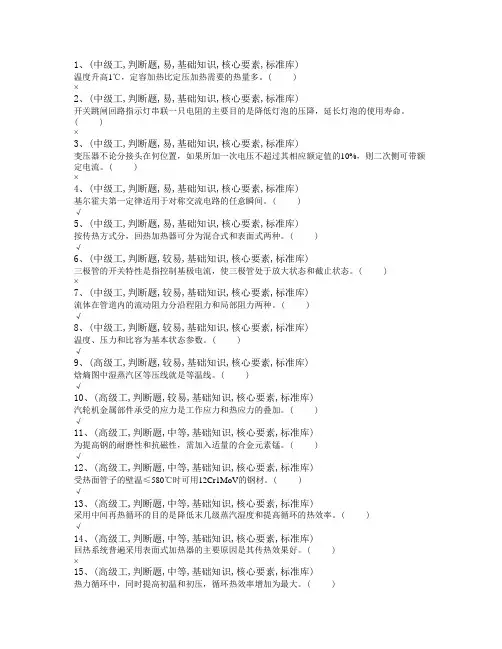 火电厂-集控值班员-职业技能题库