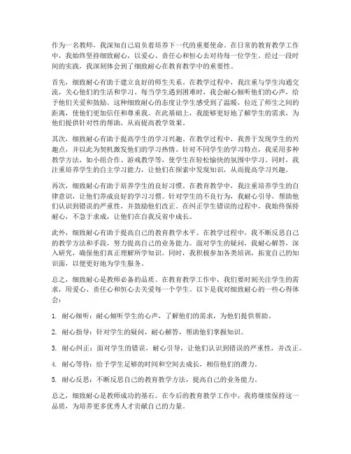 教师细致耐心心得体会
