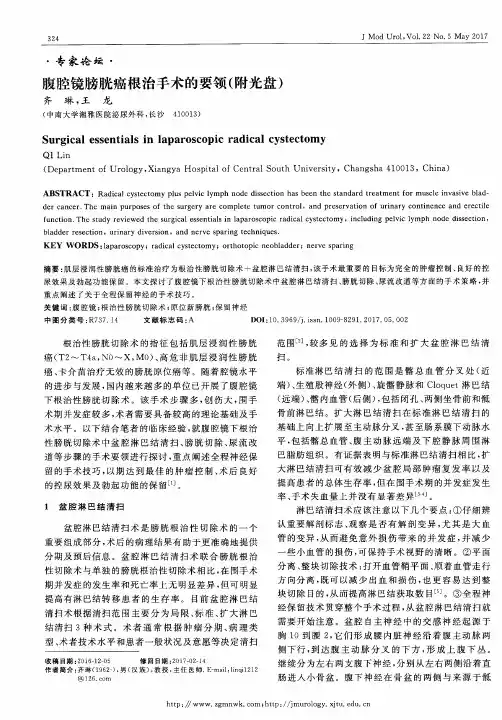 腹腔镜膀胱癌根治手术的要领(附光盘)