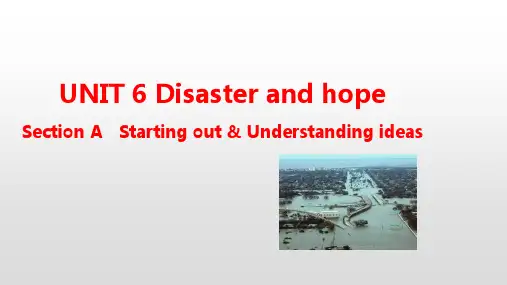 外研版(2019)高中英语必修第三册教学课件：Unit 6 Disaster and hope Section A(共28张PPT)
