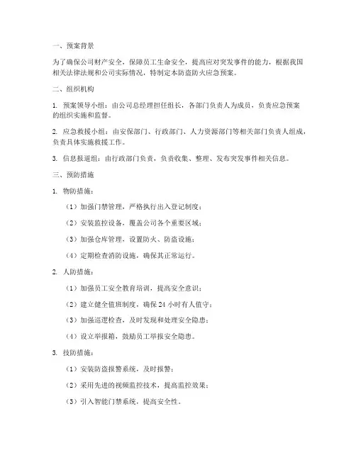 防盗_防火应急预案