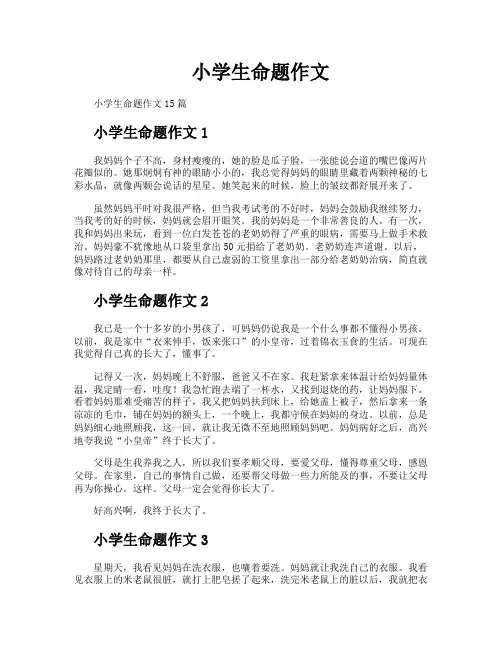 小学生命题作文