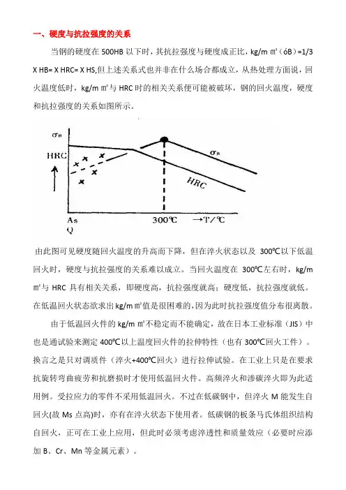 硬度与抗拉强度的关系对照表