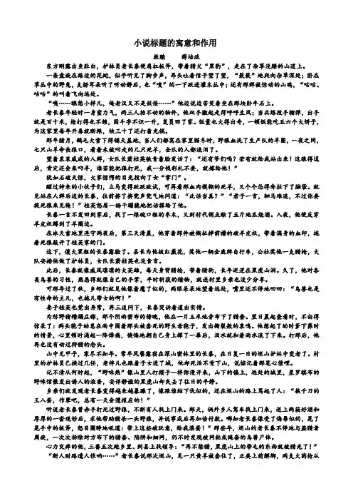 小说标题