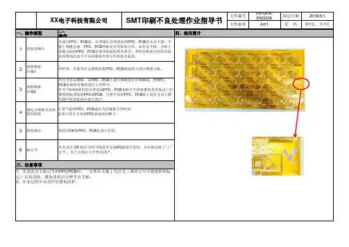 SMT印刷不良处理作业指导书