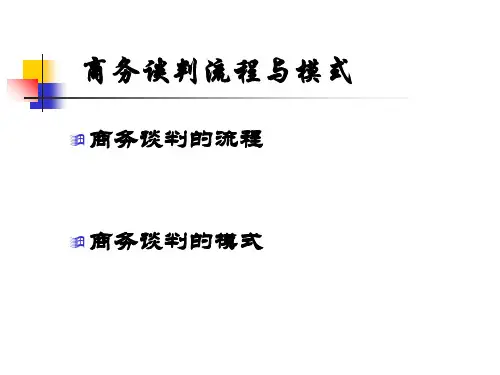 商务谈判流程与模式ppt课件