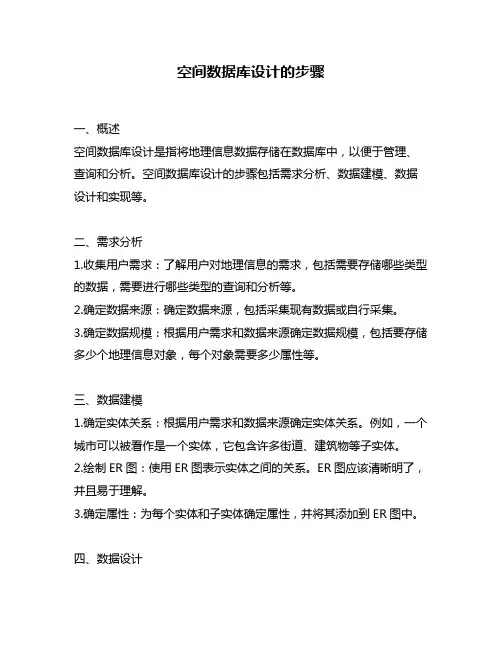 空间数据库设计的步骤
