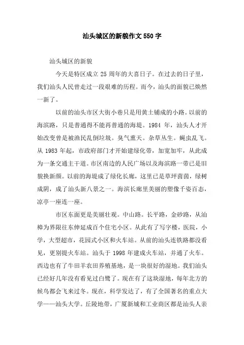 汕头城区的新貌作文550字.docx