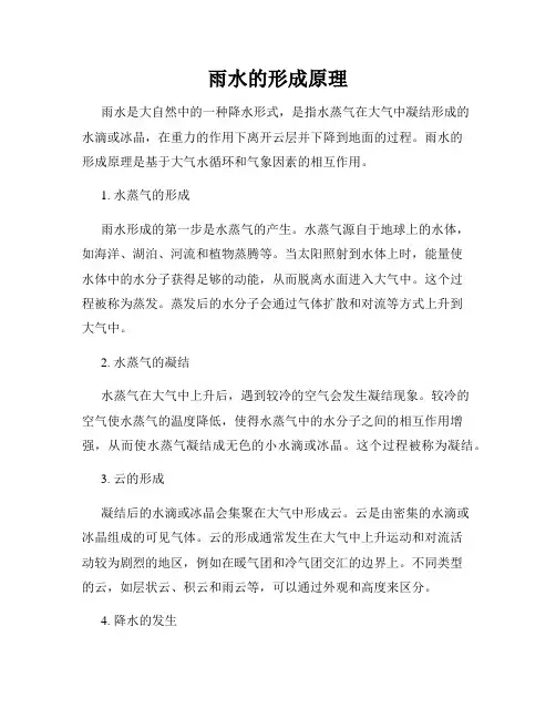 雨水的形成原理