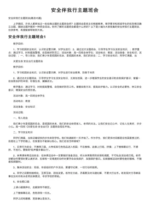 安全伴我行主题班会