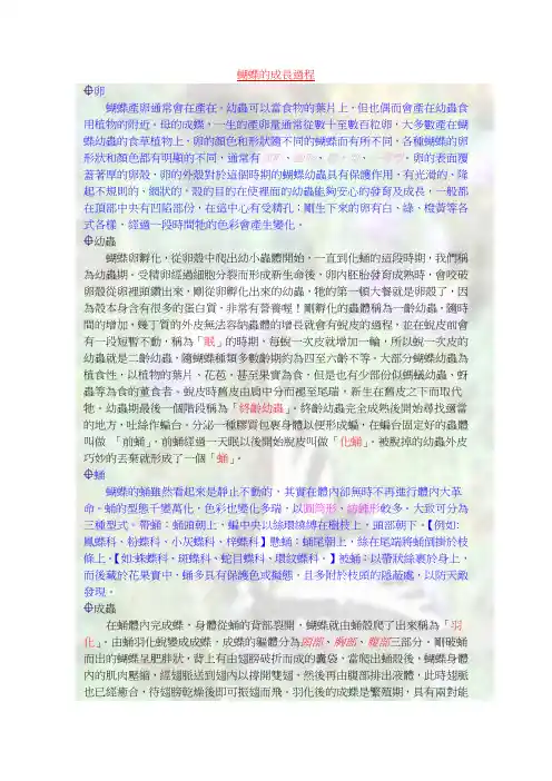 蝴蝶的成长过程