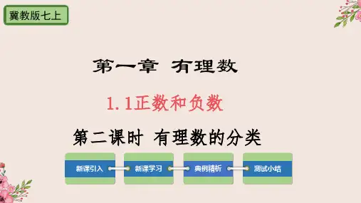 正数和负数第二课时 课件-2021-2022学年冀教版数学七年级上册