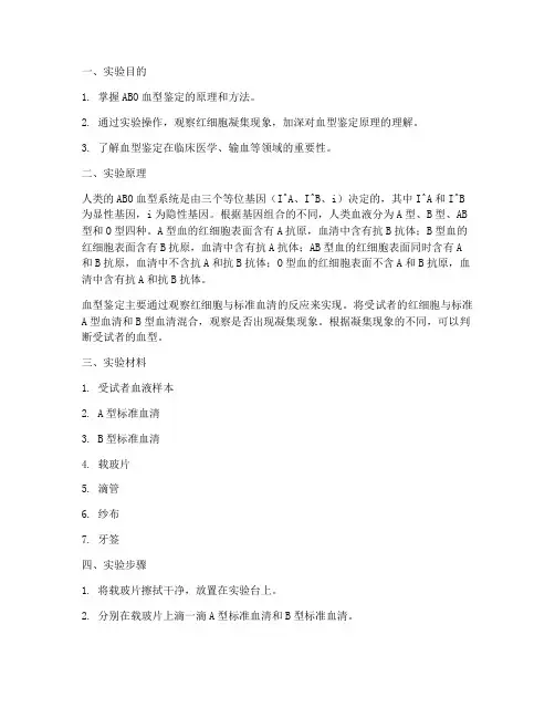 血型分析实验报告