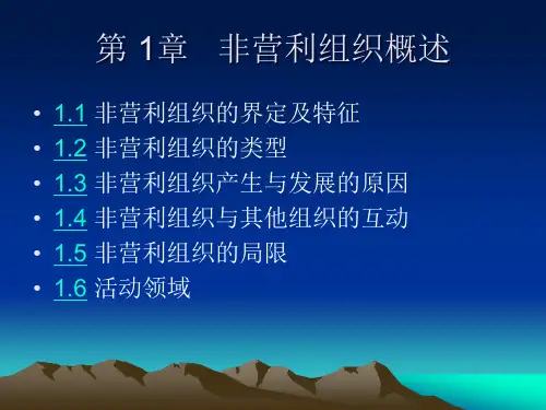 非营利组织概述