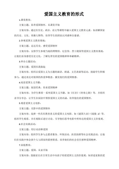 爱国主义教育的形式