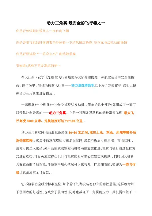动力三角翼最安全的飞行器之一