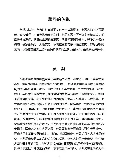 藏獒简介