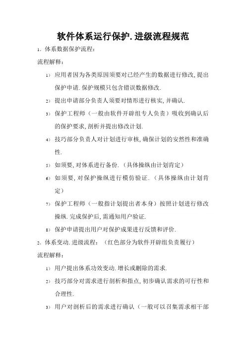 软件系统运行维护流程规范