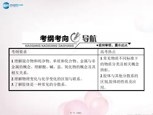 高考化学一轮复习 2.1 元素与物质的分类讲解课件 鲁科版