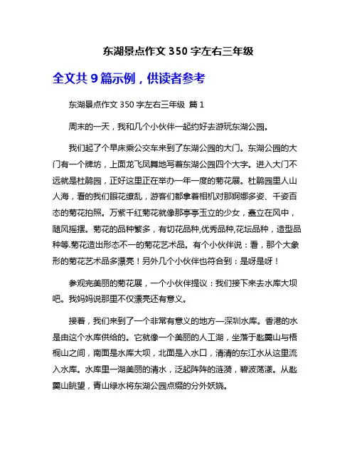 东湖景点作文350字左右三年级