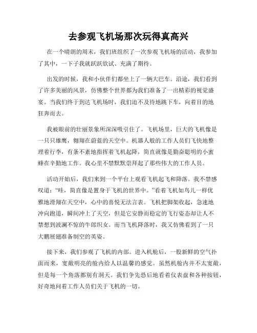 三年级作文那次玩得真高兴之去参观飞机场那次玩得真高兴