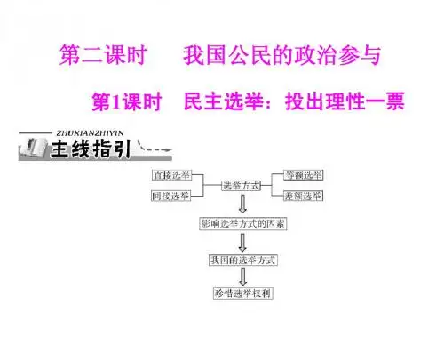 政治必修2同步课件：民主选举：投出理性一票