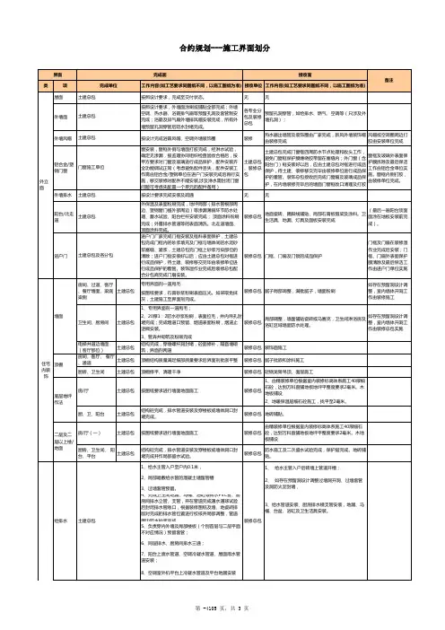 合约规划—施工界面划分