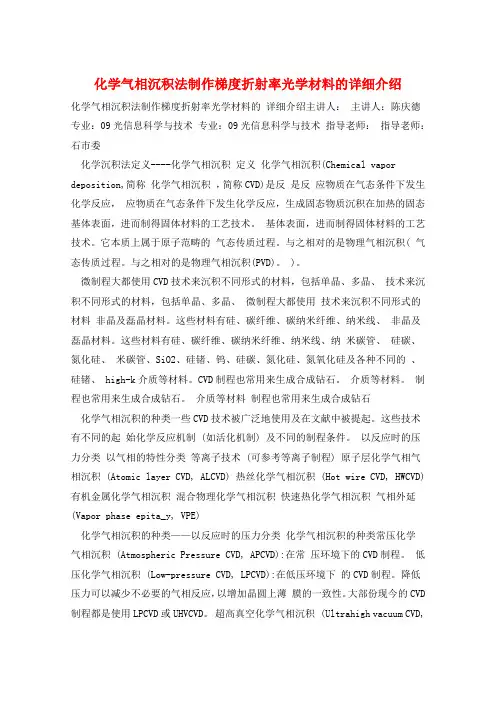化学气相沉积法制作梯度折射率光学材料的详细介绍