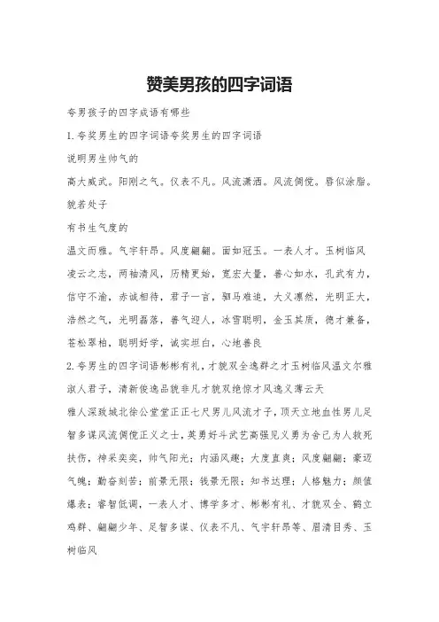赞美男孩的四字词语