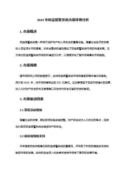2024年防盗报警系统市场环境分析