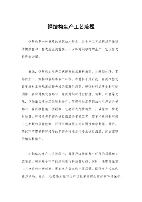 钢结构生产工艺流程