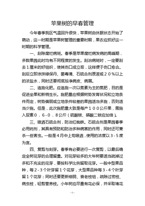 苹果树的早春管理
