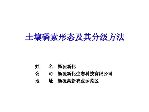 土壤磷素形态极其分级方法