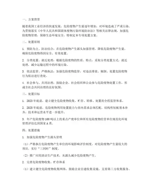 危险废物专项处置方案