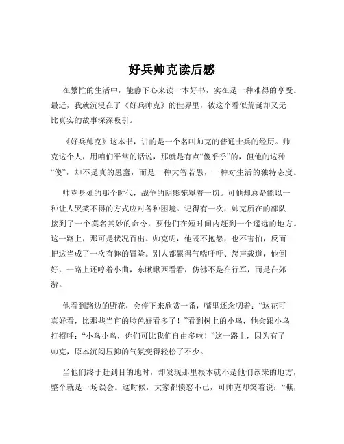 好兵帅克读后感