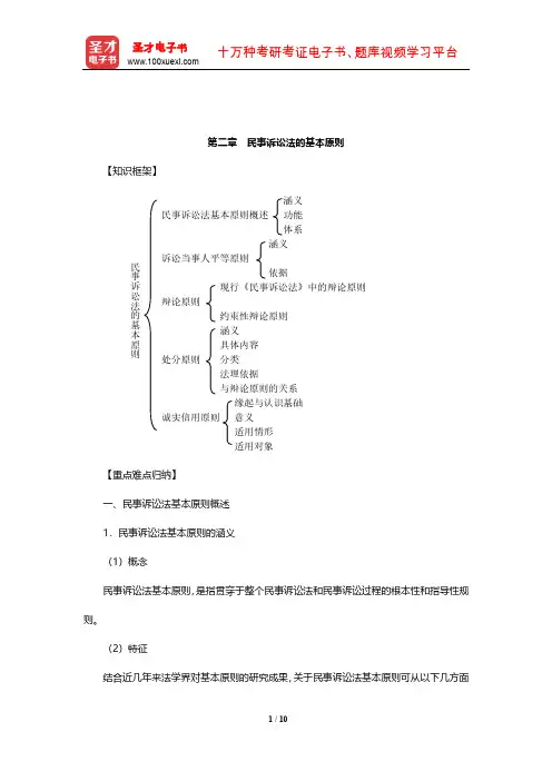张卫平《民事诉讼法》复习笔记(民事诉讼法的基本原则)【圣才出品】