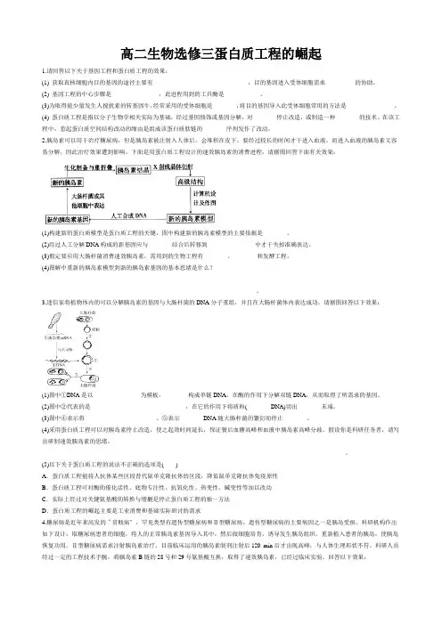 高二生物选修三蛋白质工程的崛起