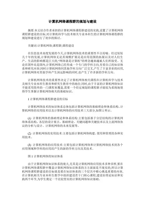 计算机网络课程群的规划与建设