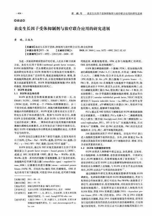 表皮生长因子受体抑制剂与放疗联合应用的研究进展