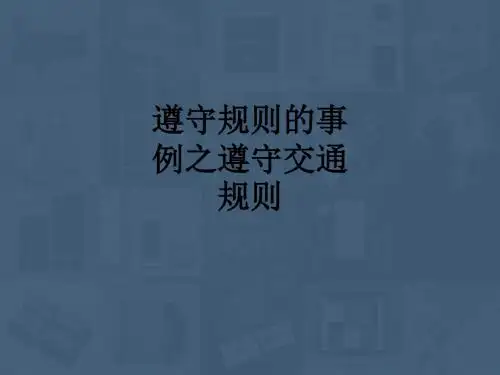 遵守规则的事例之遵守交通规则PPT课件