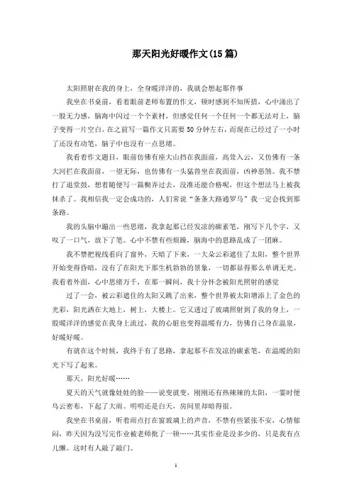 那天阳光好暖作文范文精选