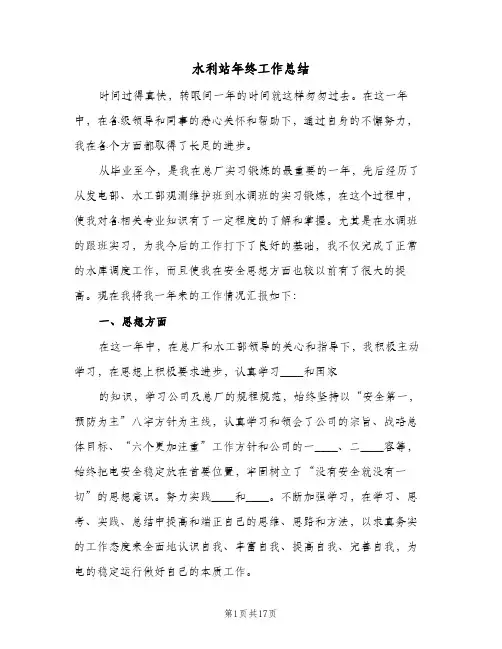 水利站年终工作总结(五篇)