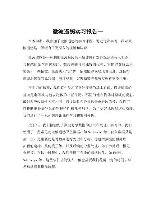 微波遥感实习报告一