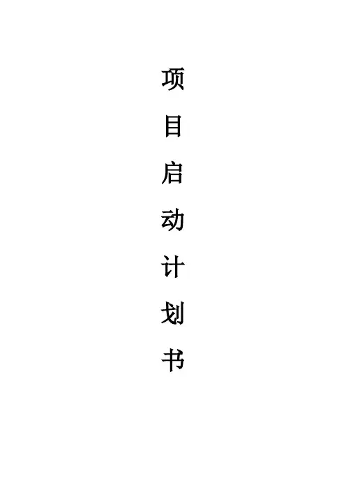 项目启动项目计划书