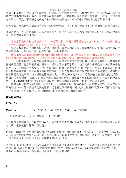 常见材料导热系数(史上最全版)