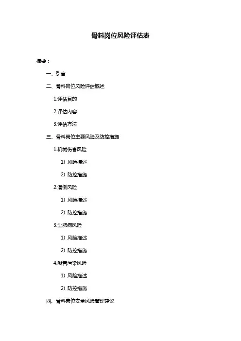 骨料岗位风险评估表